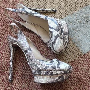 Brian Atwood snake print pump size 40/10